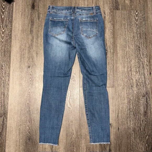 1822 Denim Distressed Medium Wash Jeans Frayed Hem Casual Streetwear size 6 - Picture 4 of 5